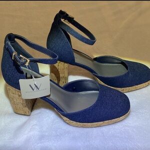 Worthington Blue Ankle Strap Heels